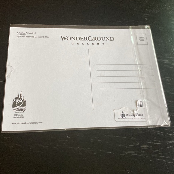 Disney Parks WonderGround print “Cruella” 5x7 Postcard (101 Dalmatians) - Picture 2 of 6